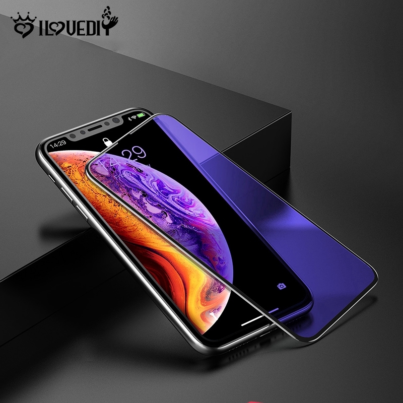 Kính cường lực bảo vệ màn hình chống ánh sáng xanh thích hợp cho Iphone 11 Pro Max Xr Xs/3D Iphone 8 7 6 6s Plus