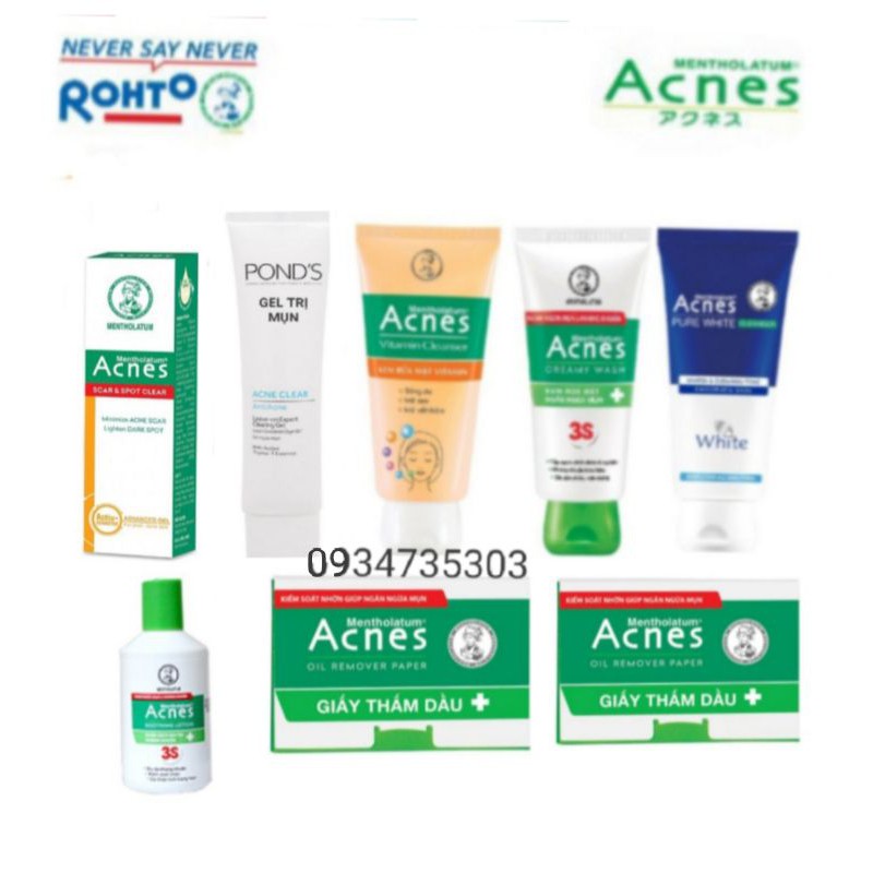 Bộ 8 món ngăn ngừa mụn dưỡng Trắng da Acnes
