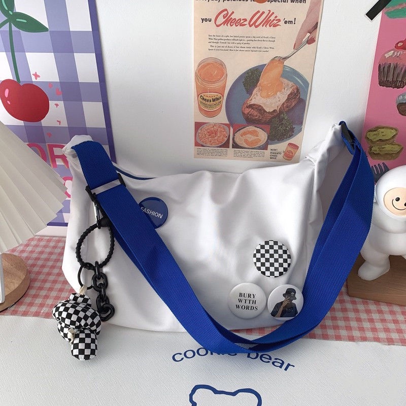 Túi Đeo Vai Klein Màu Xanh Dương Phong Cách Retro Dễ Phối Đồ Có 3 Kiểu Cho Nữ