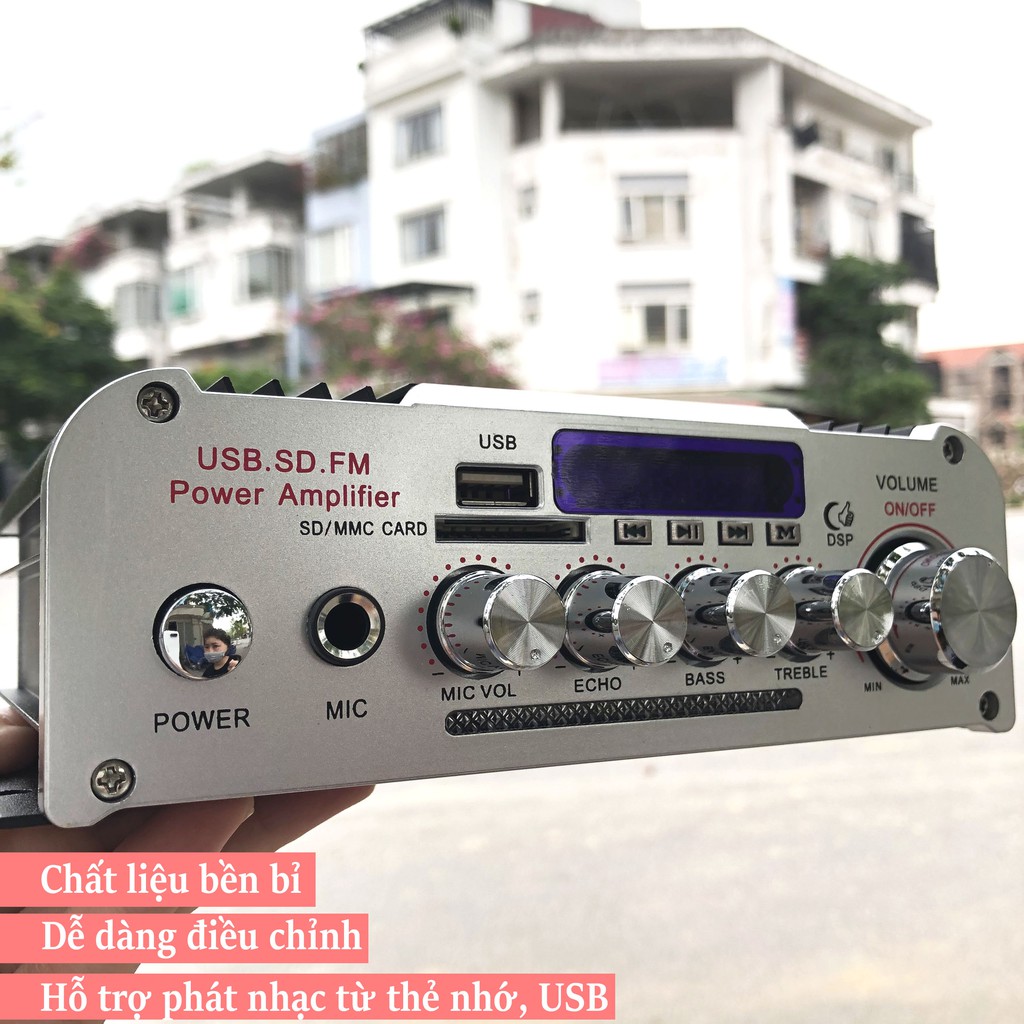 ✔️ Amly Mini Karaoke Kentiger HY 803 Có Bluetooth 12V-220V, Âm Ly Chơi Nhạc Âm Thanh Cực Đỉnh [Bảo Hành 1 Đổi 1]