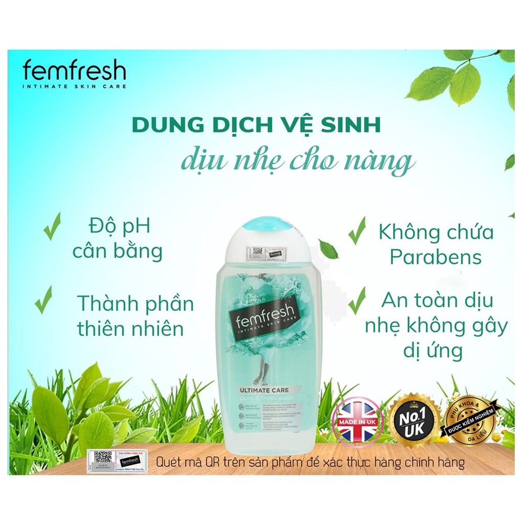 Dung dịch vệ sinh phụ nữ Femfresh Daily Intimate Wash 250ml