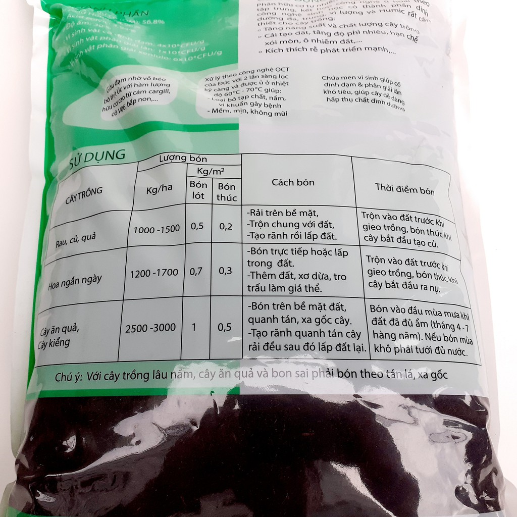 Phân bò hữu cơ trồng rau  đã qua xử lý 3kg Tropical