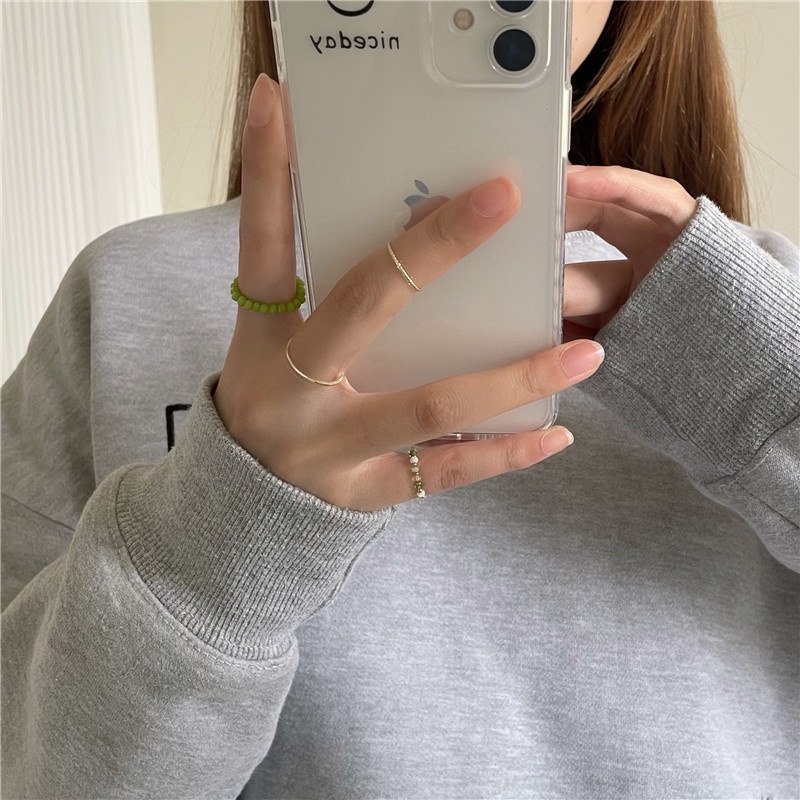 Nhẫn Đeo Tay Bốn Mảnh Đính Hạt Phong Cách Mới