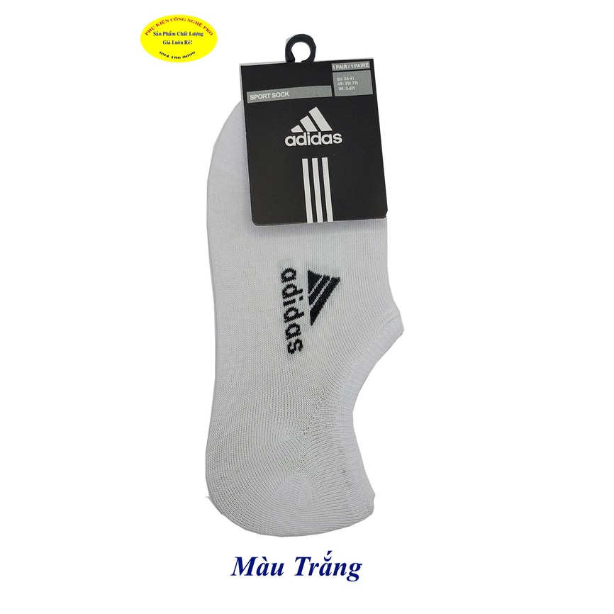 Tất Vớ lười Nam In chữ adidas Chất liệu thun cotton co giãn, Thấm hút mồ hôi, Bảo vệ đôi chân Sport sock