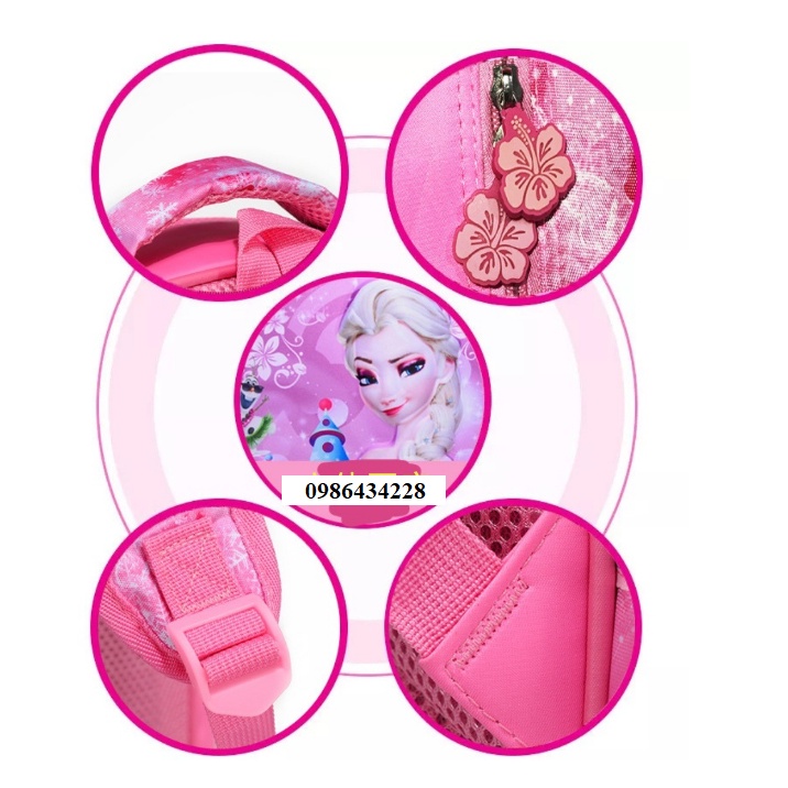 Balo công chúa Elsa 3D 5-8 tuổi - Balo học sinh - Balo trẻ em