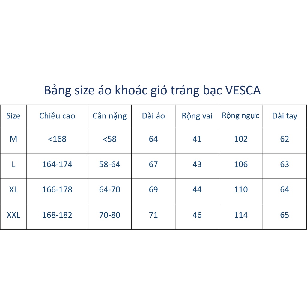 Áo Khoác Gió Nam 2 Lớp Tráng Bạc Chống Nước Cao Cấp Chất Đẹp Thời Trang VESCA M4