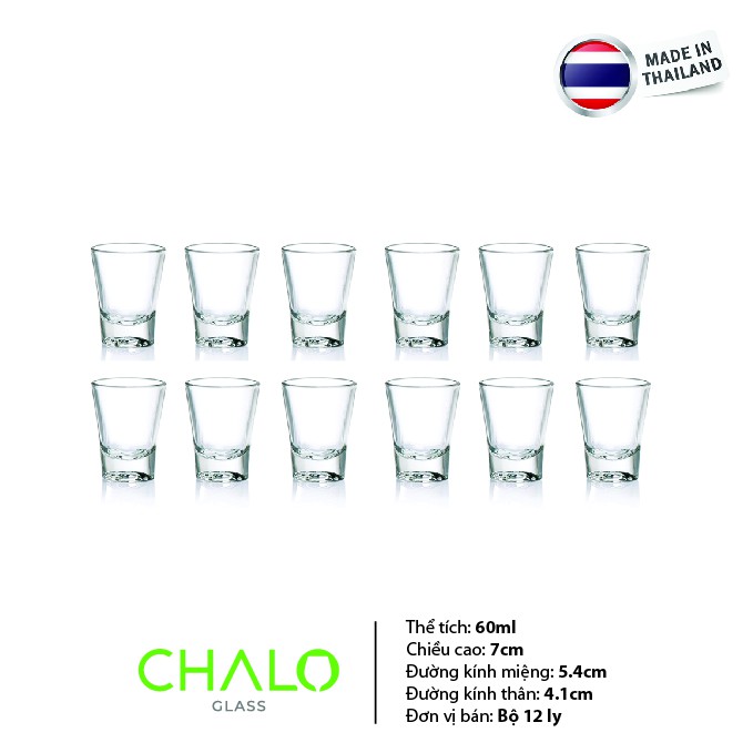 [Chính hãng] Chén rượu shot thủy tinh Ocean Solo Shot 60ml - P0110