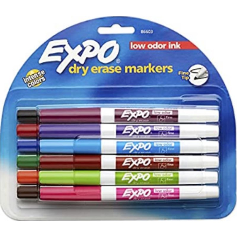 VỈ 12c 12 màu | BÚT LÔNG VIẾT BẢNG EXPO THÂN NHỎ - Low Odor Ink - Dry erase marker
