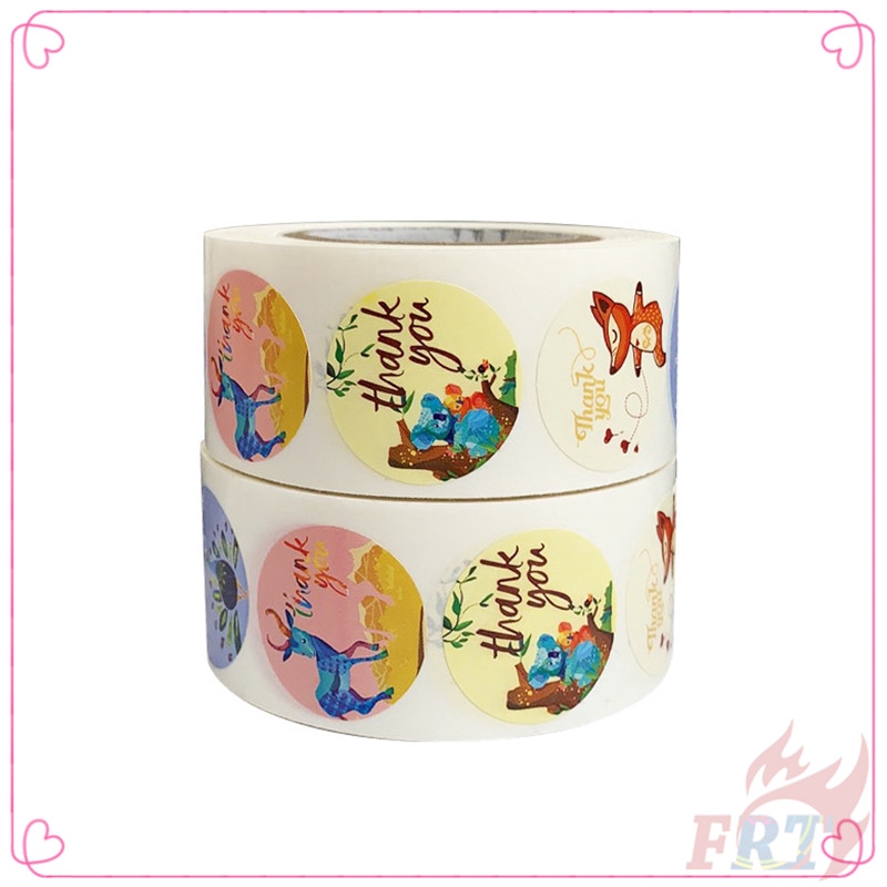 ▶ Nhãn Con Dấu ◀ Cuộn 500 Nhãn Dán Trang Trí Sổ Lưu Niệm 4 Kiểu Hình Động Vật Hoạt Hình Handmade Series 03
