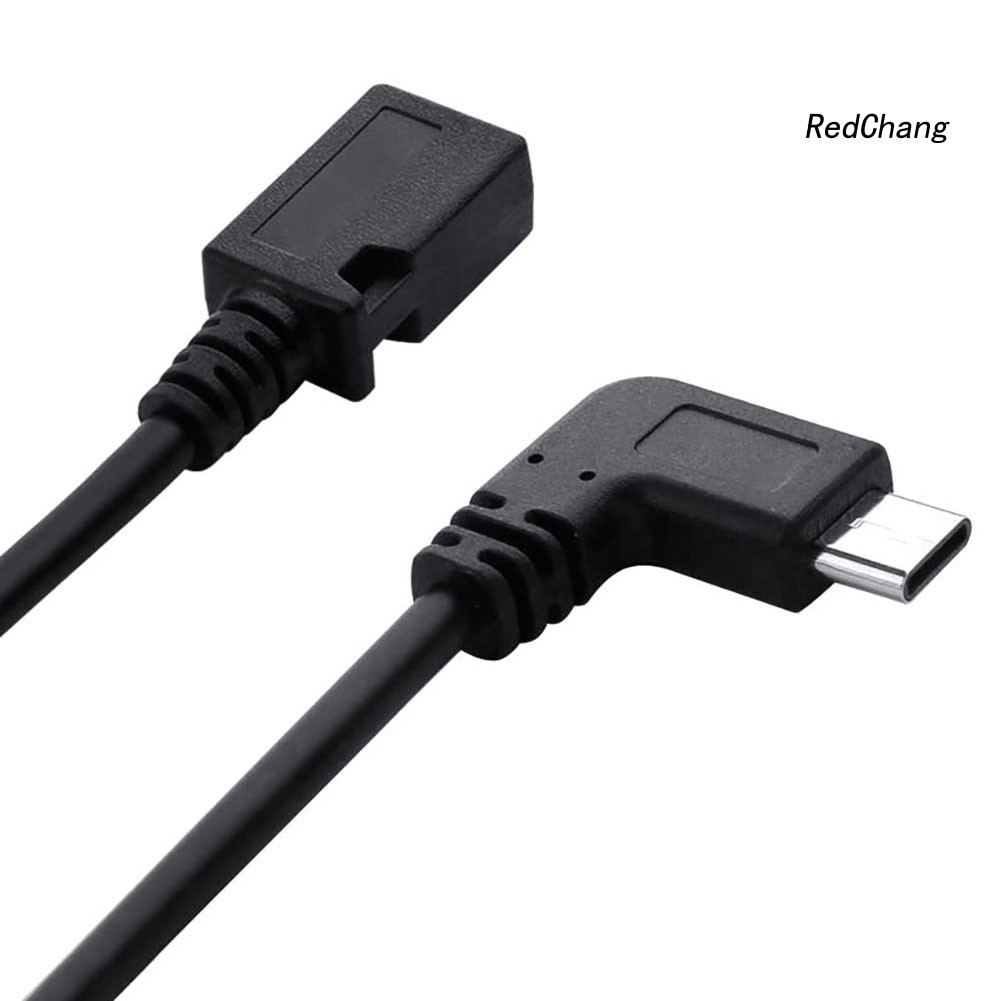 -SPQ- 25cm USB 3.1 Type C Male Left Right Angle to Micro USB 5-Pin Female Sync Cable