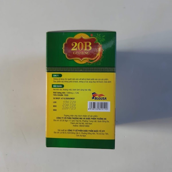 Vitamin 20B WITH GINSENG _ Hỗ trợ tăng cường sức đề kháng,bồi bổ sức khỏe_Hộp 100 viên