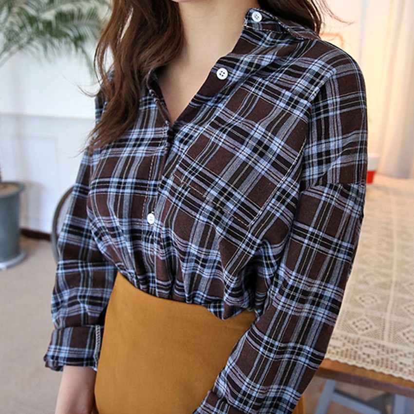 Áo Sơ Mi Caro Mềm Mại ENVYLOOK Weekly Check Shirt GomiMall