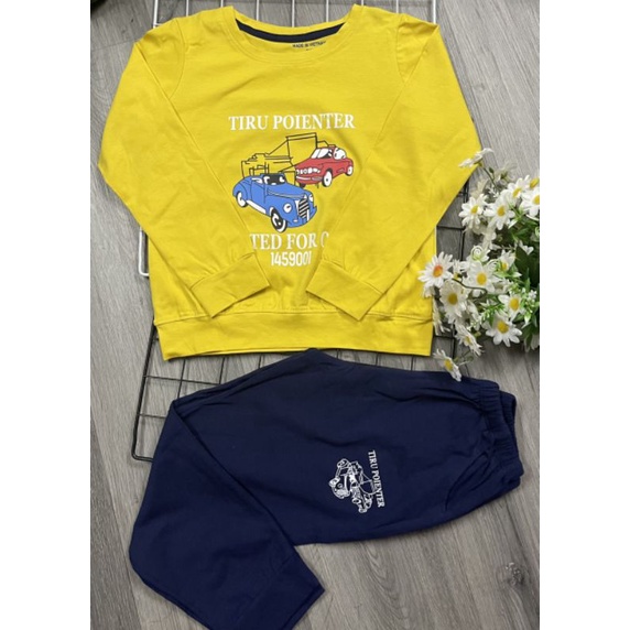 {12-25kg} Bộ dài tay bé trai chất cotton chính phẩm bán shoo