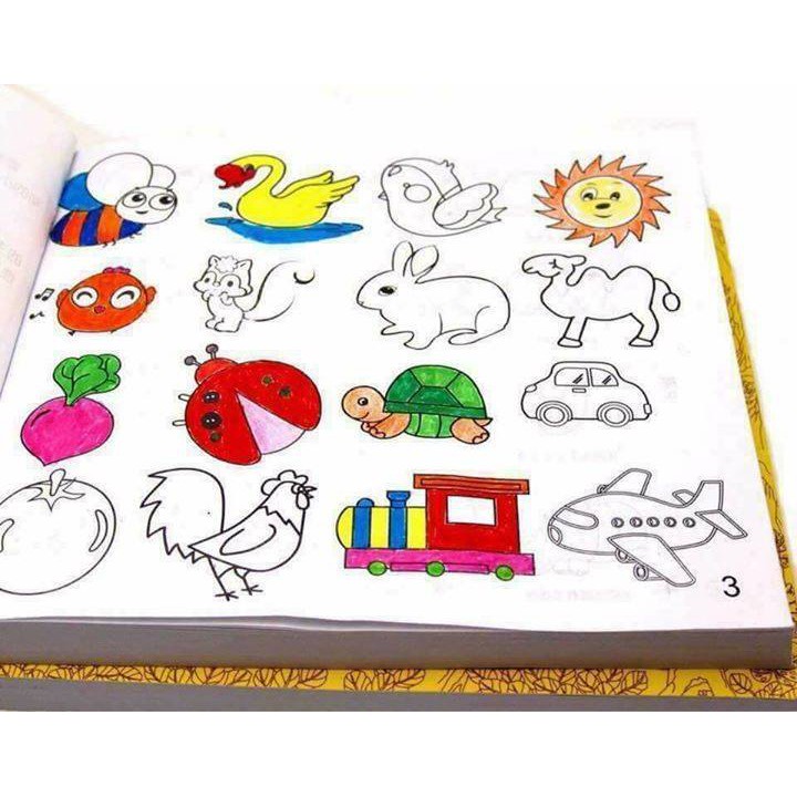 Combo bộ tranh tập tô màu 5000 hình - tặng kèm hộp bút chì 12 màu
