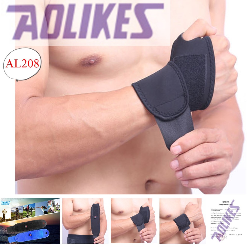 Bán sỉ - Đai cuốn cổ tay đa năng AOLIKES AL 208 - 1540 - 1670 - 7937 (1 cái), bảo vệ cổ tay chuyên gym chính hãng