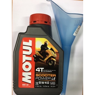 Combo Nhớt Motul Scooter Power LE 5w40 0,8L + phểu đổ nhớt loại tốt