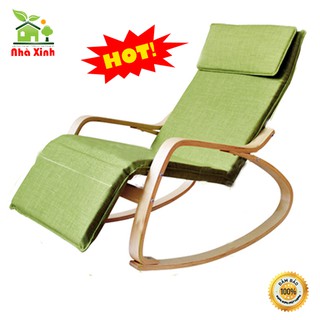 Ghế Thư giãn POANG phong cách cổ xưa của Nhật Bản, KT : 87 x 120 x 66 cm ( Màu Trắng Sữa, Xanh Lá )