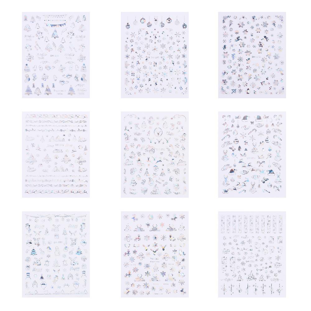 Miếng Dán Trang Trí Móng Tay Chủ Đề Giáng Sinh|Đá Đính Móng Tay Lấp Lánh