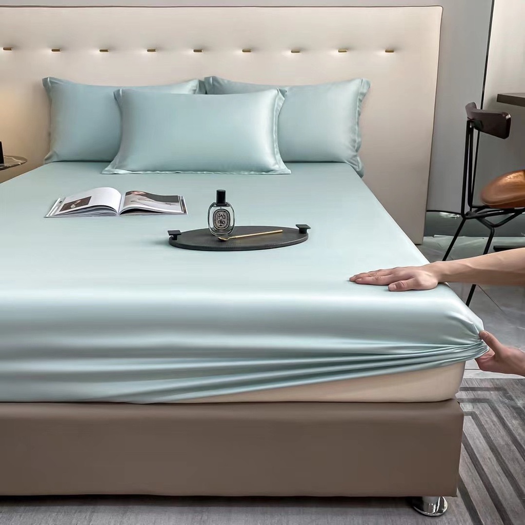 Ga giường và vỏ gối lụa tencel nhập khẩu xịn xò, ga gối lụa siêu mềm mịn thoáng mát không nhăn không xù