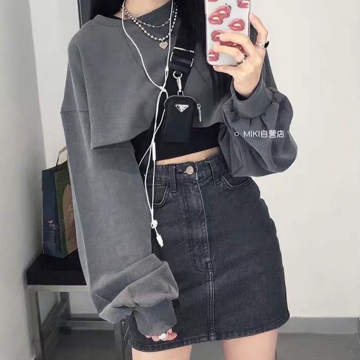 [Bigsize 58-90kg] Quần Váy Jean Co Giãn, Có Quần Trong, Dài 46cm, Lưng Cao Trên Rốn