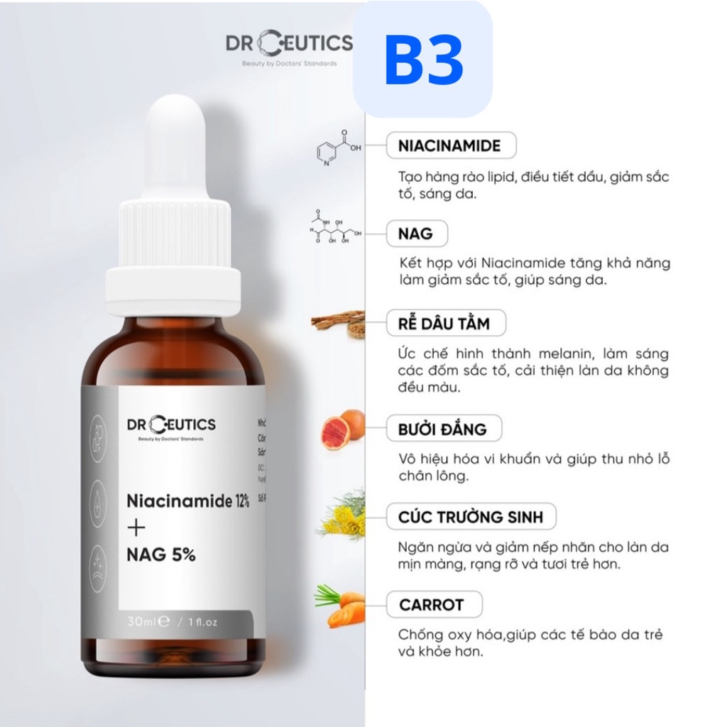 Serum B5 HA B3 NIACINAMIDE  DRCEUTICS 10ml 30ml 100ml