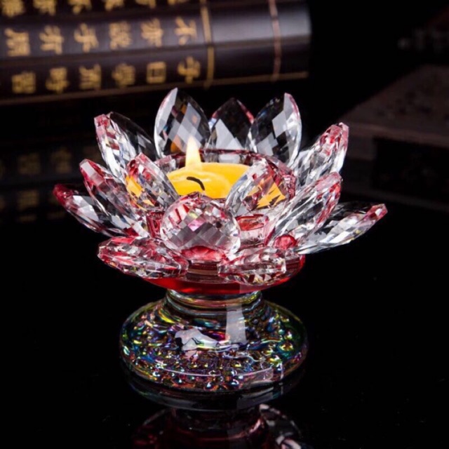 Đế Nến Pha Lê Hoa Sen Trung