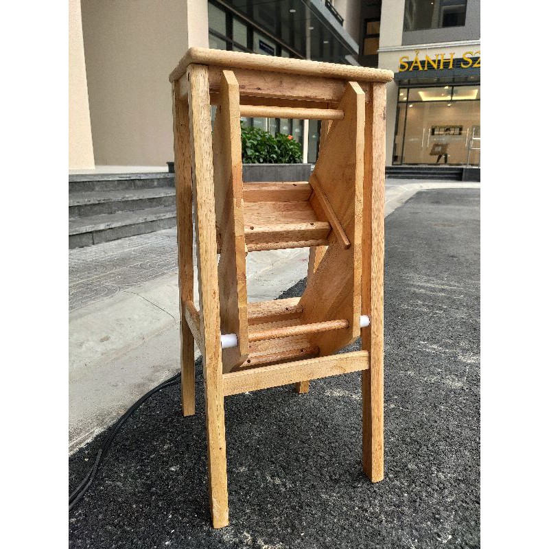 Ghế thắp hương, ghế thắp nhang gấp gọn thông minh bằng gỗ SEA DECOR gỗ cao su sơn PU siêu bền, siêu chắc chắn