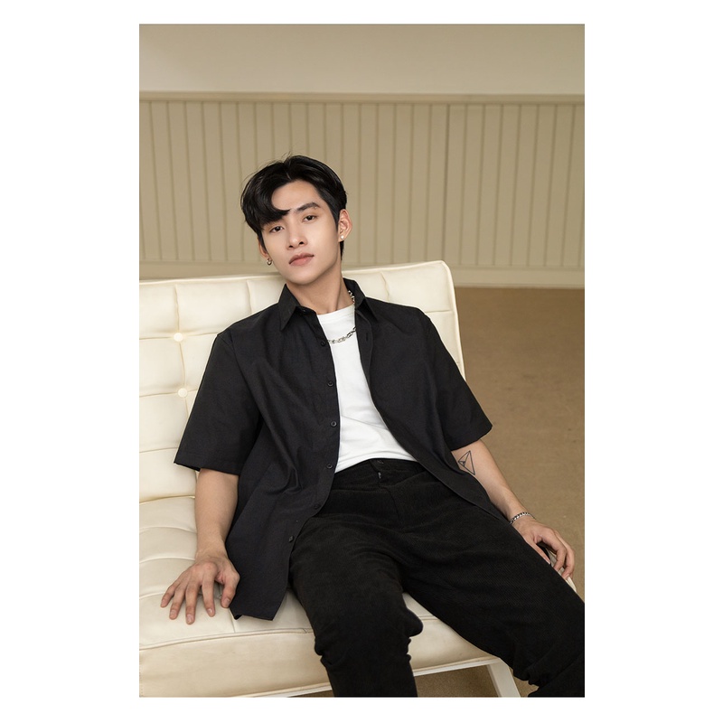 Áo Sơ Mi Nam Tay Ngắn Sợi Cotton Tối Giản Thời Trang Thương Hiệu Y2010 M10 20944 |YaMe|