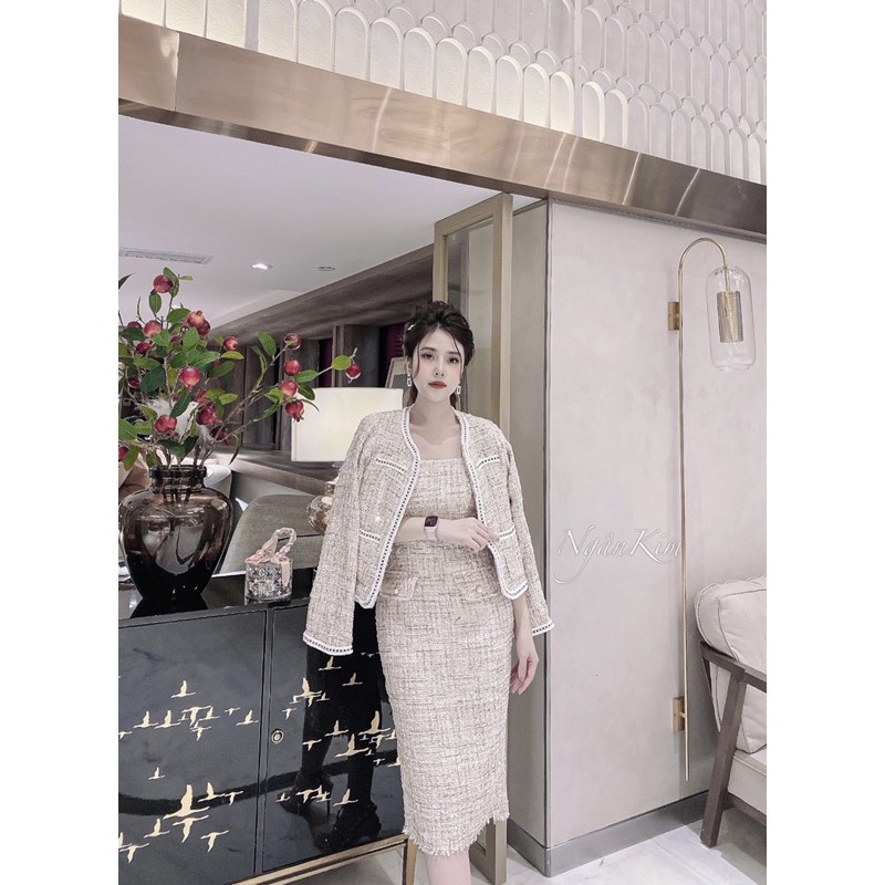 Set dạ 2 món kèm áo khoác vs váy body | BigBuy360 - bigbuy360.vn