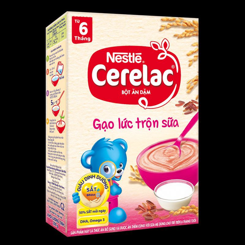 Bột ăn dặm NESTLE CERELAC GẠO LỨC TRỘN SỮA 200g