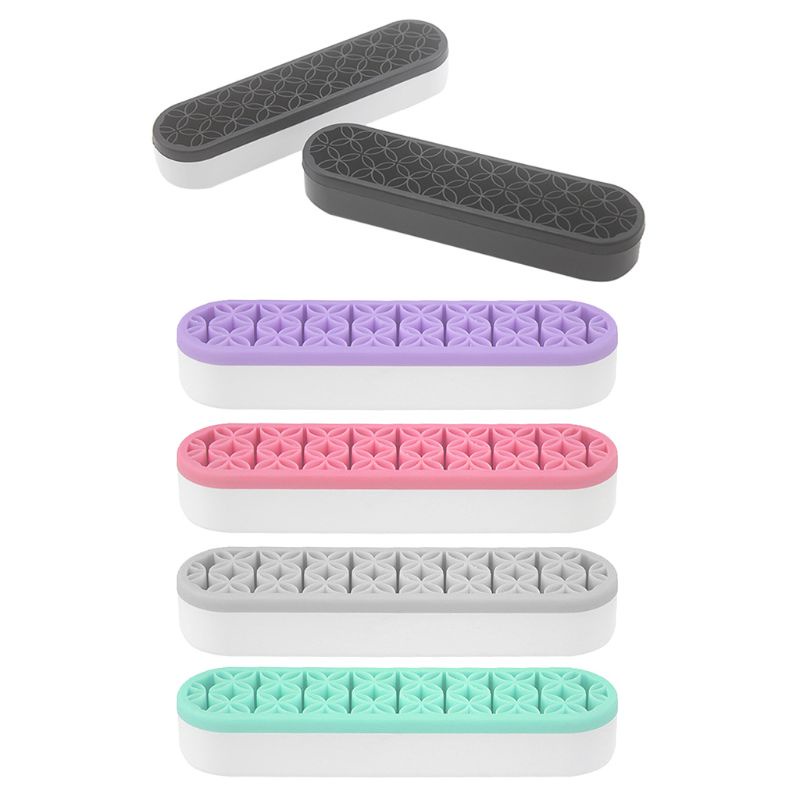 Hộp Đựng Cọ Trang Điểm Bằng Silicon Họa Tiết Hoa Ốp