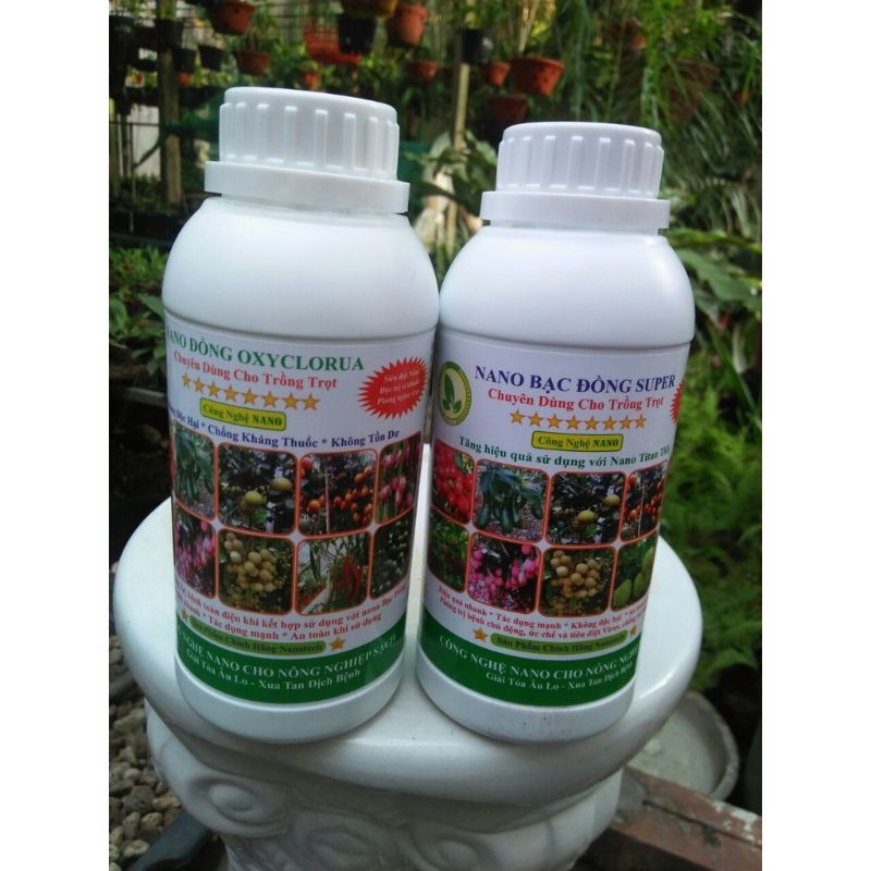 Bộ 2 chai NANO BẠC ĐỒNG SUPER VÀ NANO ĐỒNG ÕYCLORUA (500ML).