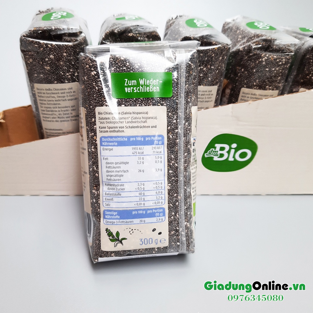 [Hàng Đức] Hạt Chia BIO DM 300g Tiêu Chuẩn Châu Âu Nhập Khẩu Đức