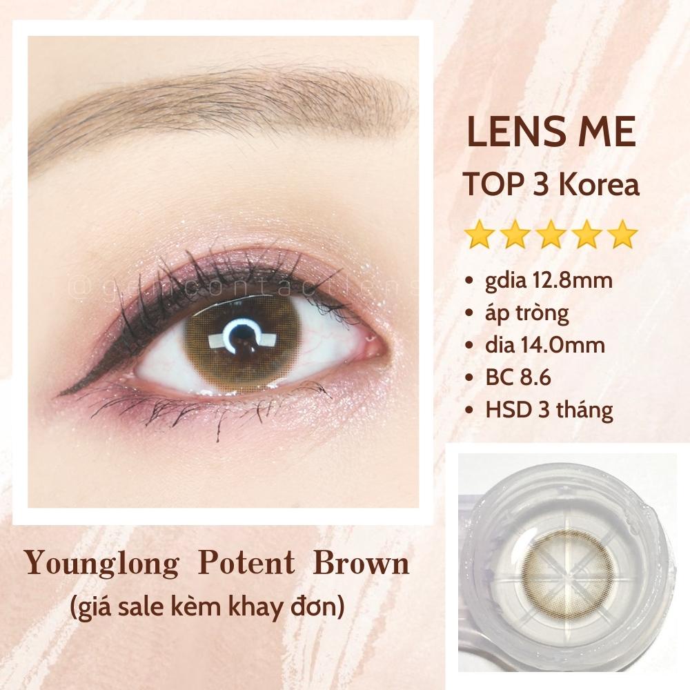 LENS NỘI ĐỊA HÀN YOUNGLONG POTENT BROWN HSD 3 THÁNG Độ Ẩm Cao Phù Hợp Mắt Nhạy Cảm