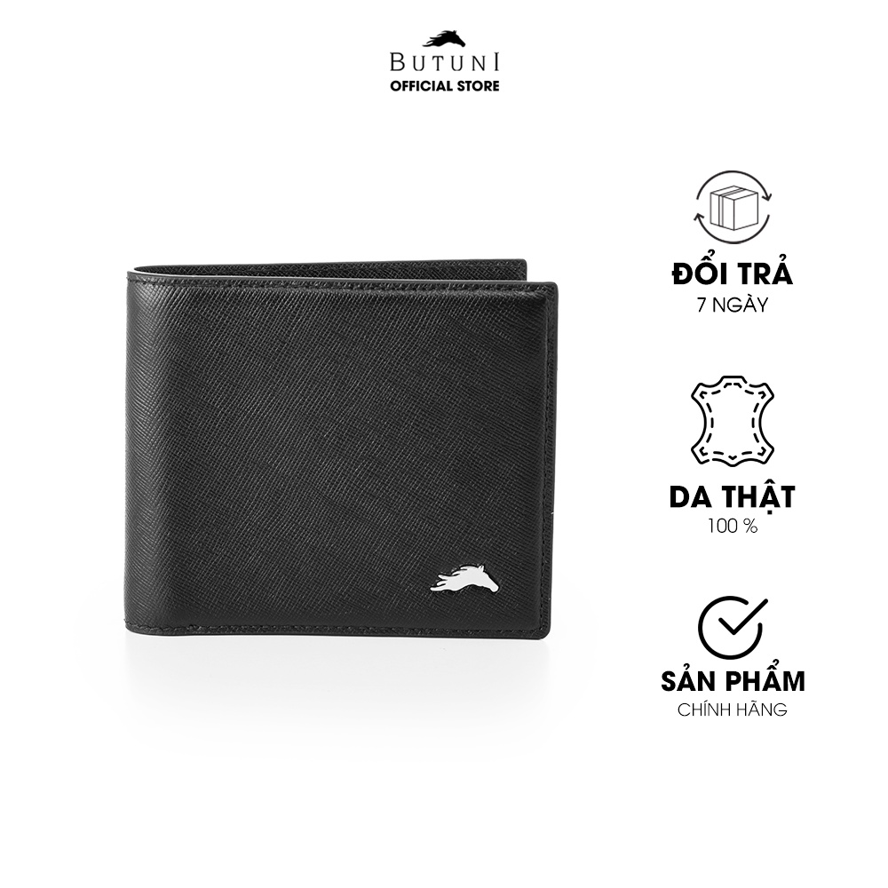 Ví da thật Butuni Leo Wallet - Mặt vân Saffiano