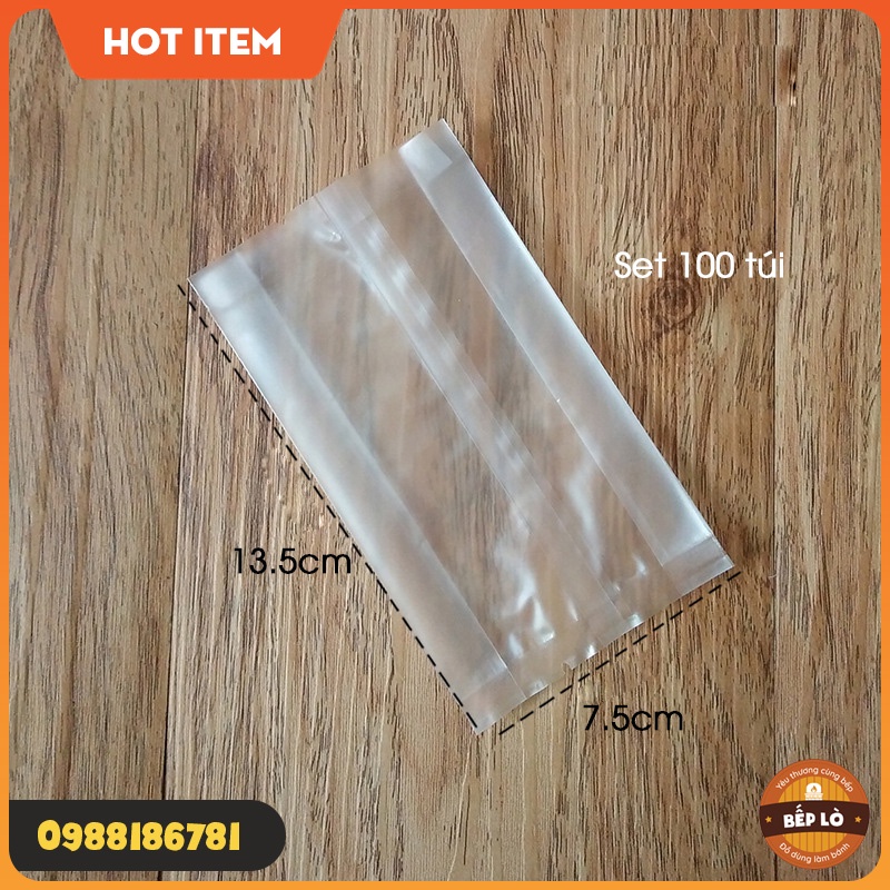 Túi bánh trung thu túi trà hoa mẫu túi mờ XINH XẮN - 1 set 100 túi