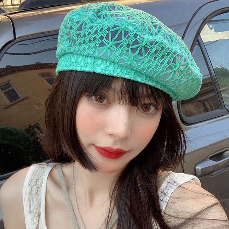 Mũ Nồi Phối Ren Lỗ Thoáng Khí Thời Trang Mùa Hè Cho Nữ