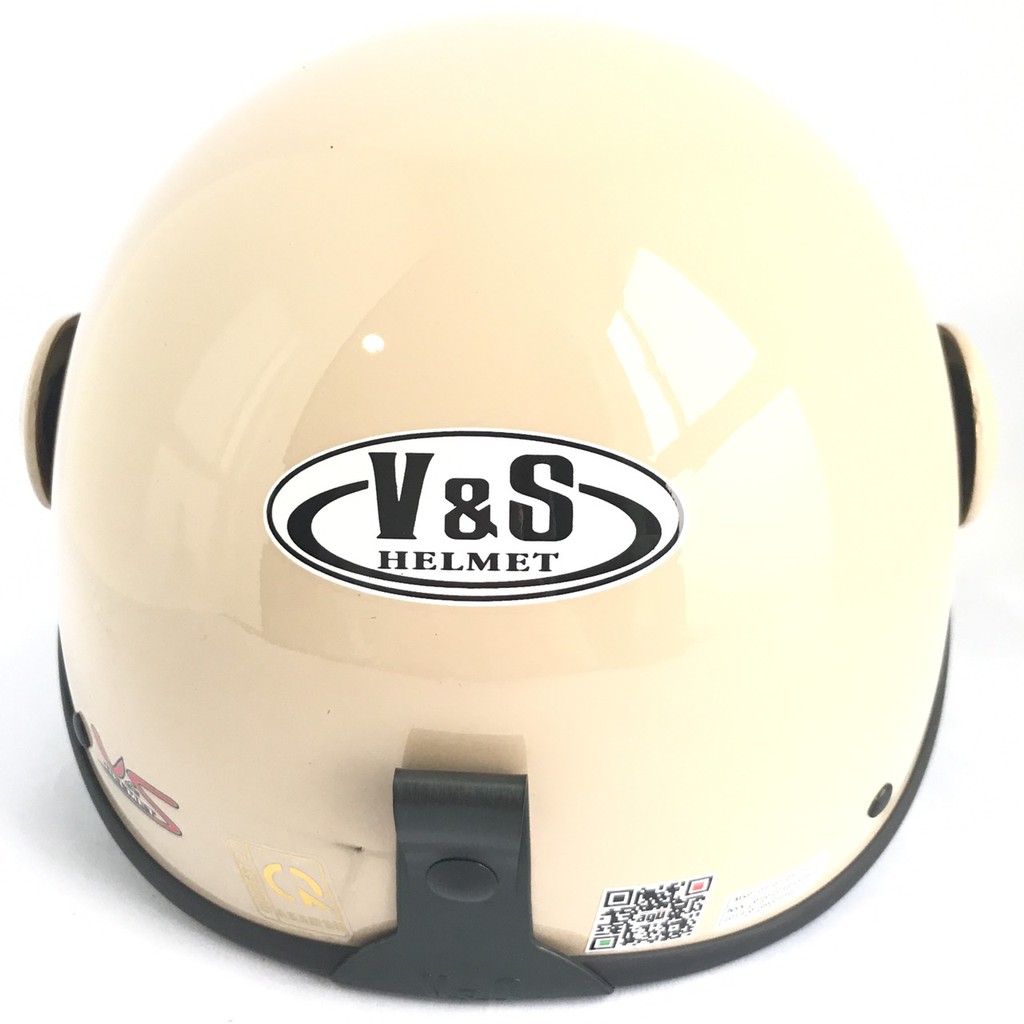 Mũ bảo hiểm nửa đầu có kính V&amp;S Helmet - VS105K - Sữa bóng