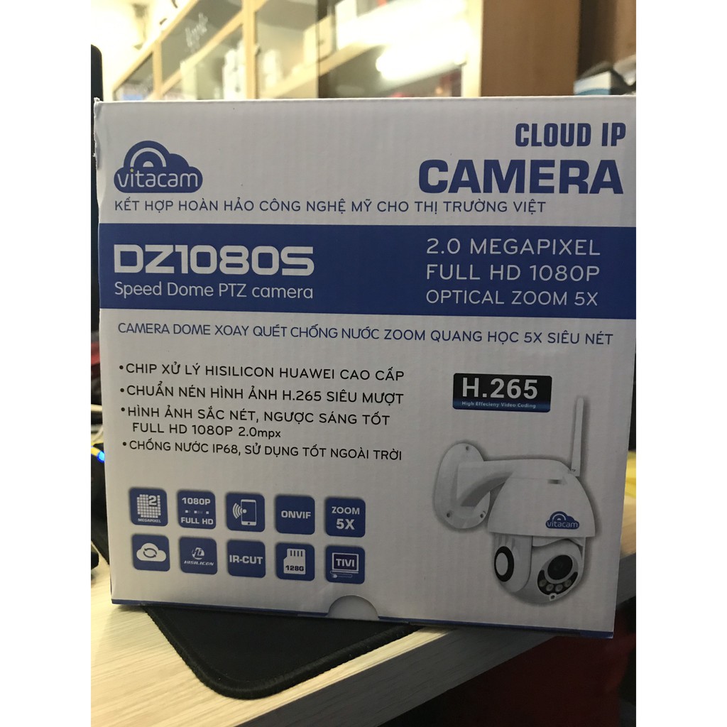 [TẶNG THẺ NHỚ 64G] Camera ngoài trời Vitacam DZ1080S PRO xoay 350 độ, đàm thoại , chống lóa ,chống nước chuẩn IP68