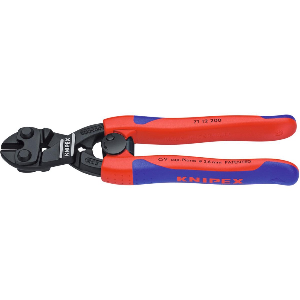 KỀM CẮT CỘNG LỰC 200 MM KNIPEX COBOLT® VỚI CHUÔI CÓ LÒ XO 71 12 200