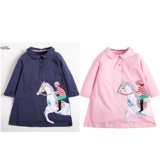 Váy polo dài tay Littel Maven bé gái 10-25kg