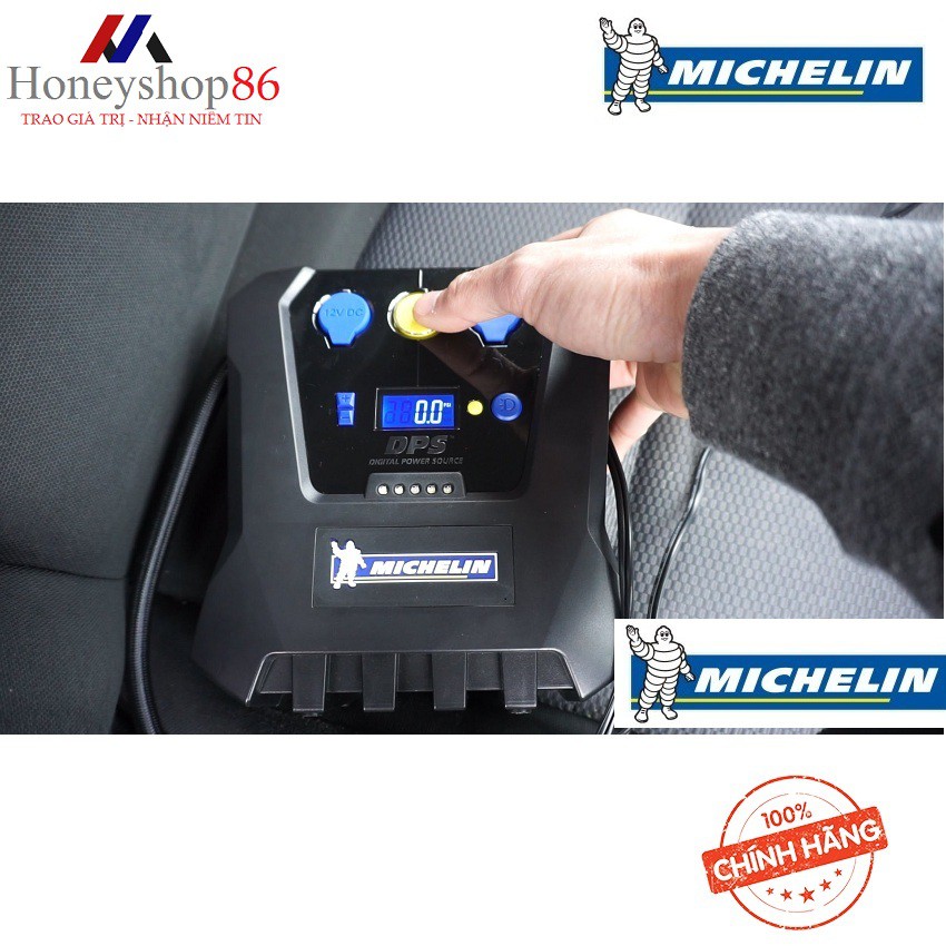 Bơm điện tự động Michelin 12V (12266)  dùng bơm lốp ô tô  – Thiết bị đồng hành cùng ô tô của bạn HONEYSHOP86