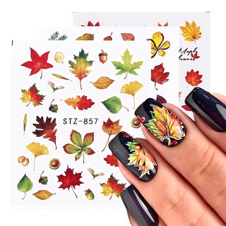 Sticker dán móng nhiều họa tiết lá phong,hoa