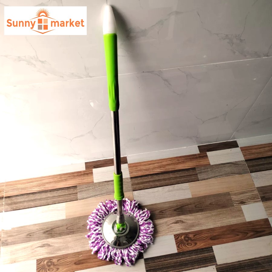 Cây lau nhà 360 độ mâm inox tròn cao cấp