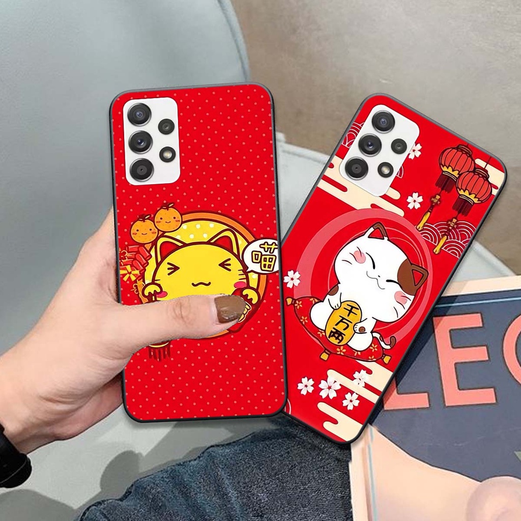 Ốp lưng Samsung A32 / A52 / A72 bộ hình TẾT Mèo thần tài may mắn MANEKI NEKO cực đáng yêu, siêu đẹp