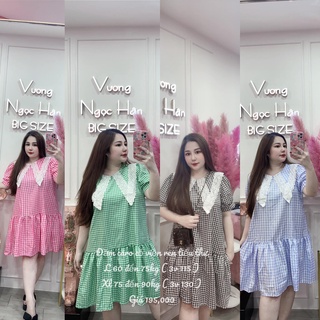ĐẦM CARO VIỀN REN TIỂU THƯ BIGSIZE VƯƠNG NGỌC HÂN