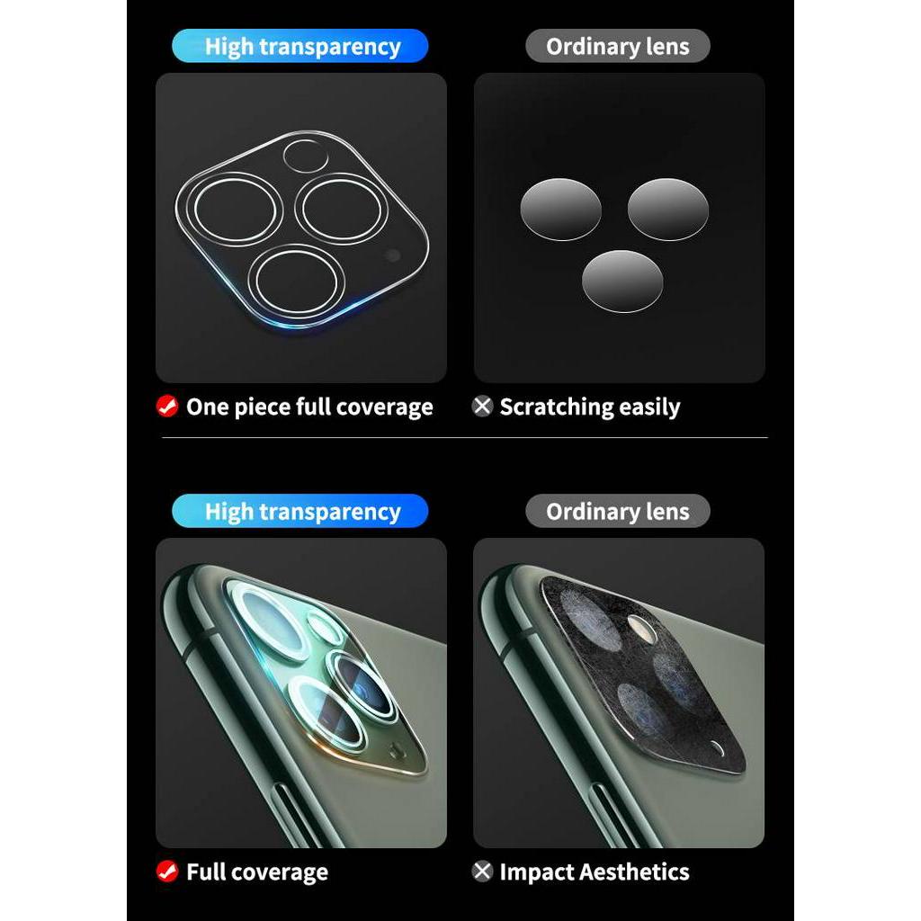 Kính cường lực bảo vệ camera sau điện thoại 9D thích hợp cho iPhone 12 11 Pro Max 6 7 8 Plus XS Max XR