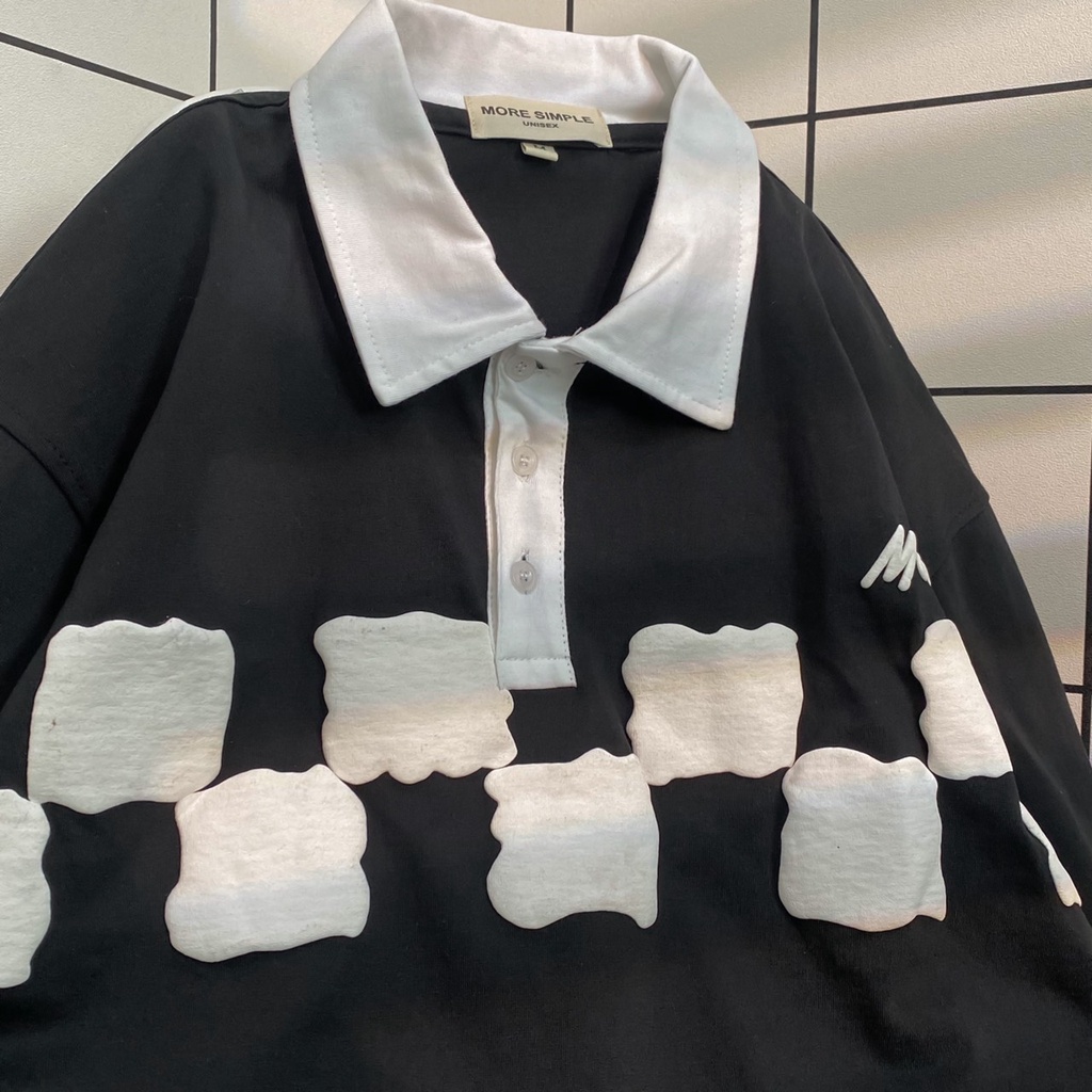 Áo Polo MOC Nam Nữ Unisex Vải COTTON Chất Liệu In Nổi Phong Cách Ulzzang - GIDI
