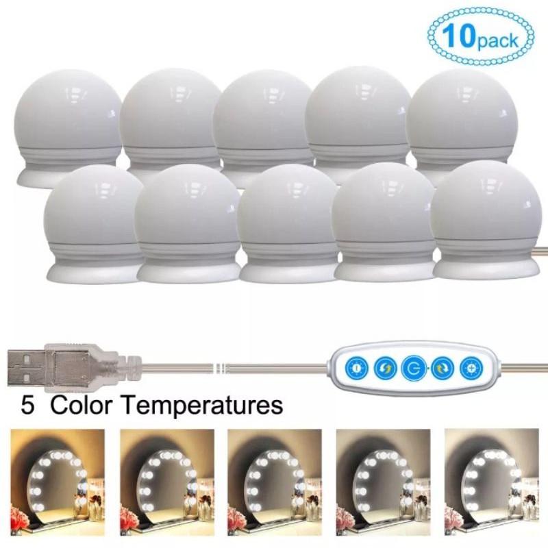 • HCM •Dây Đèn LED Bàn Trang Điểm 5 Chế Độ Điều Chỉnh Độ Sáng