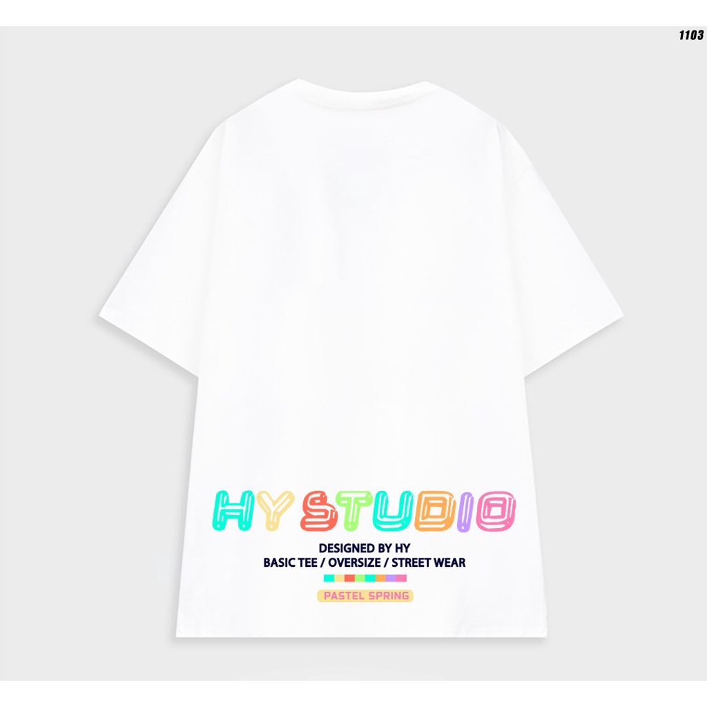 Áo phông nam nữ unisex form rộng tay lỡ basic HYSTUDIO pastel 1103
